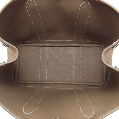 HERMES エルメス ガーデンパーティTPM シルバー金具 ハンドバッグ トワルオフィシェ レディース 中古