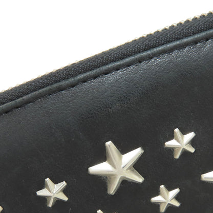 Jimmy Choo ジミーチュウ スターモチーフ ラウンドファスナー 長財布（小銭入れあり） レザー レディース 中古