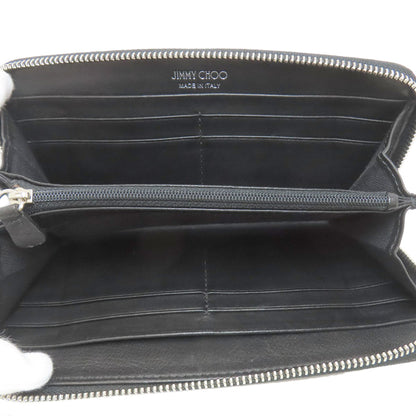 Jimmy Choo ジミーチュウ スターモチーフ ラウンドファスナー 長財布（小銭入れあり） レザー レディース 中古