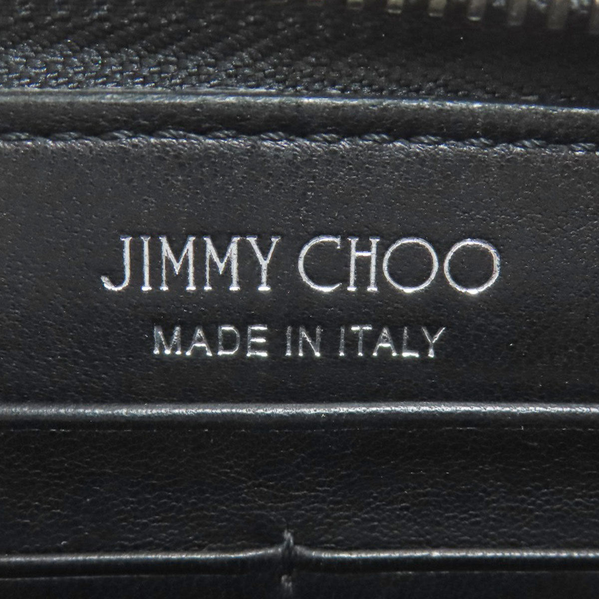 Jimmy Choo ジミーチュウ スターモチーフ ラウンドファスナー 長財布（小銭入れあり） レザー レディース 中古