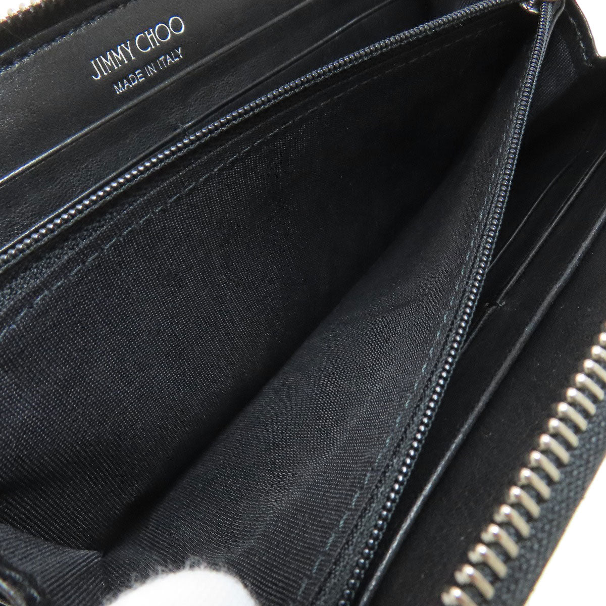 Jimmy Choo ジミーチュウ スターモチーフ ラウンドファスナー 長財布（小銭入れあり） レザー レディース 中古