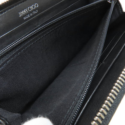 Jimmy Choo ジミーチュウ スターモチーフ ラウンドファスナー 長財布（小銭入れあり） レザー レディース 中古