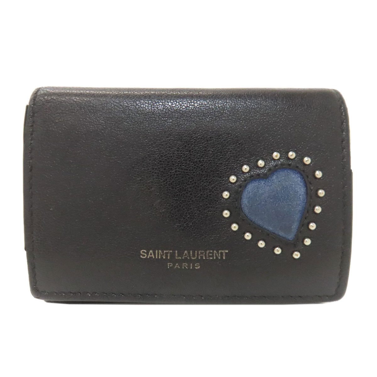 YVES SAINT LAURENT イヴ・サンローラン ハート 二つ折り財布（小銭入れあり） レザー レディース 中古
