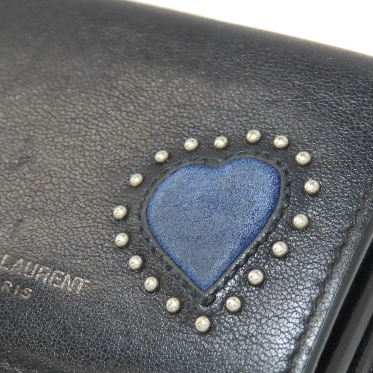 YVES SAINT LAURENT イヴ・サンローラン ハート 二つ折り財布（小銭入れあり） レザー レディース 中古