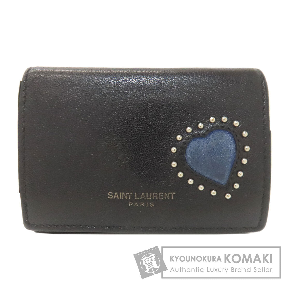 YVES SAINT LAURENT イヴ・サンローラン ハート 二つ折り財布（小銭入れあり） レザー レディース 中古