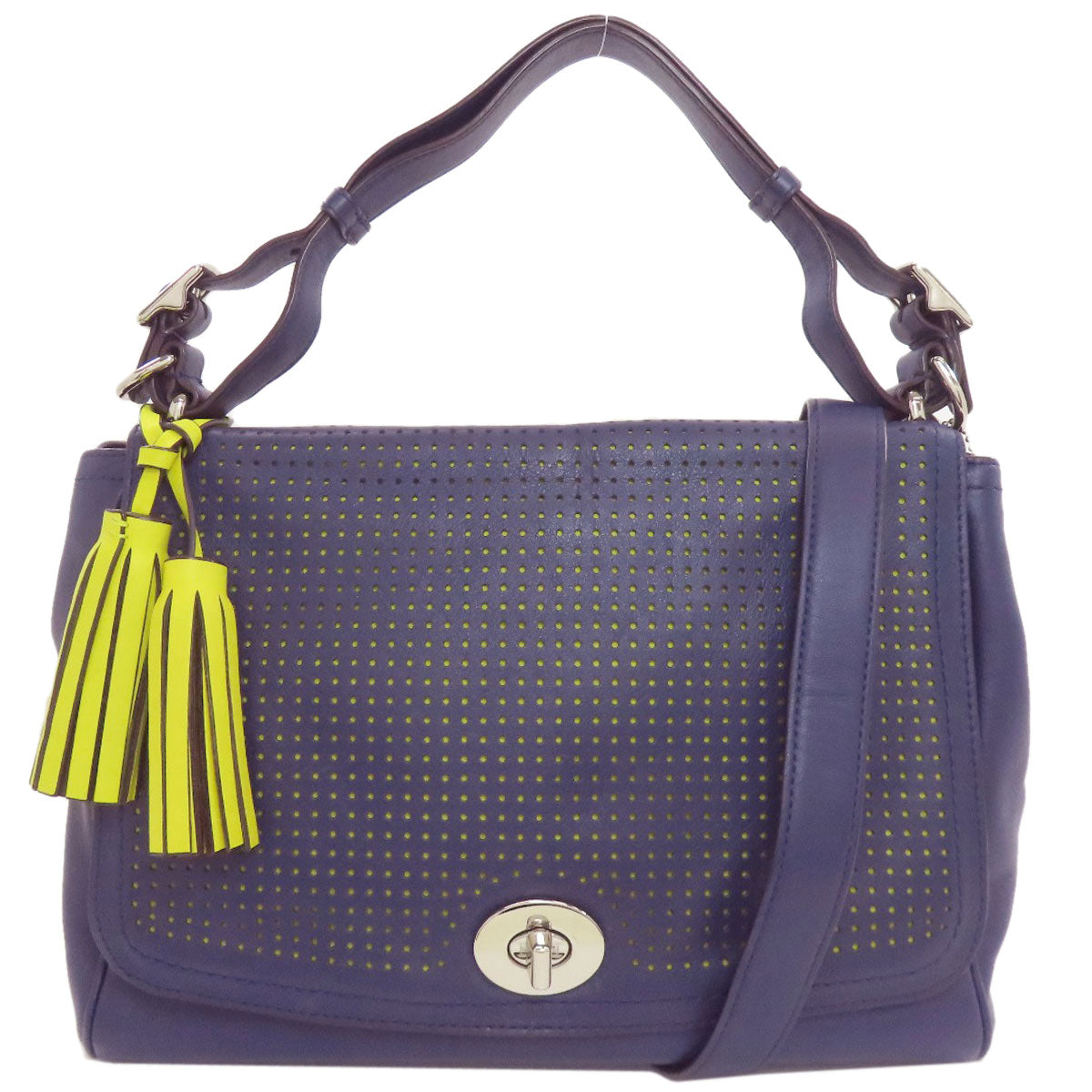 COACH コーチ 22386 パンチング 2WAY ハンドバッグ レザー レディース 中古