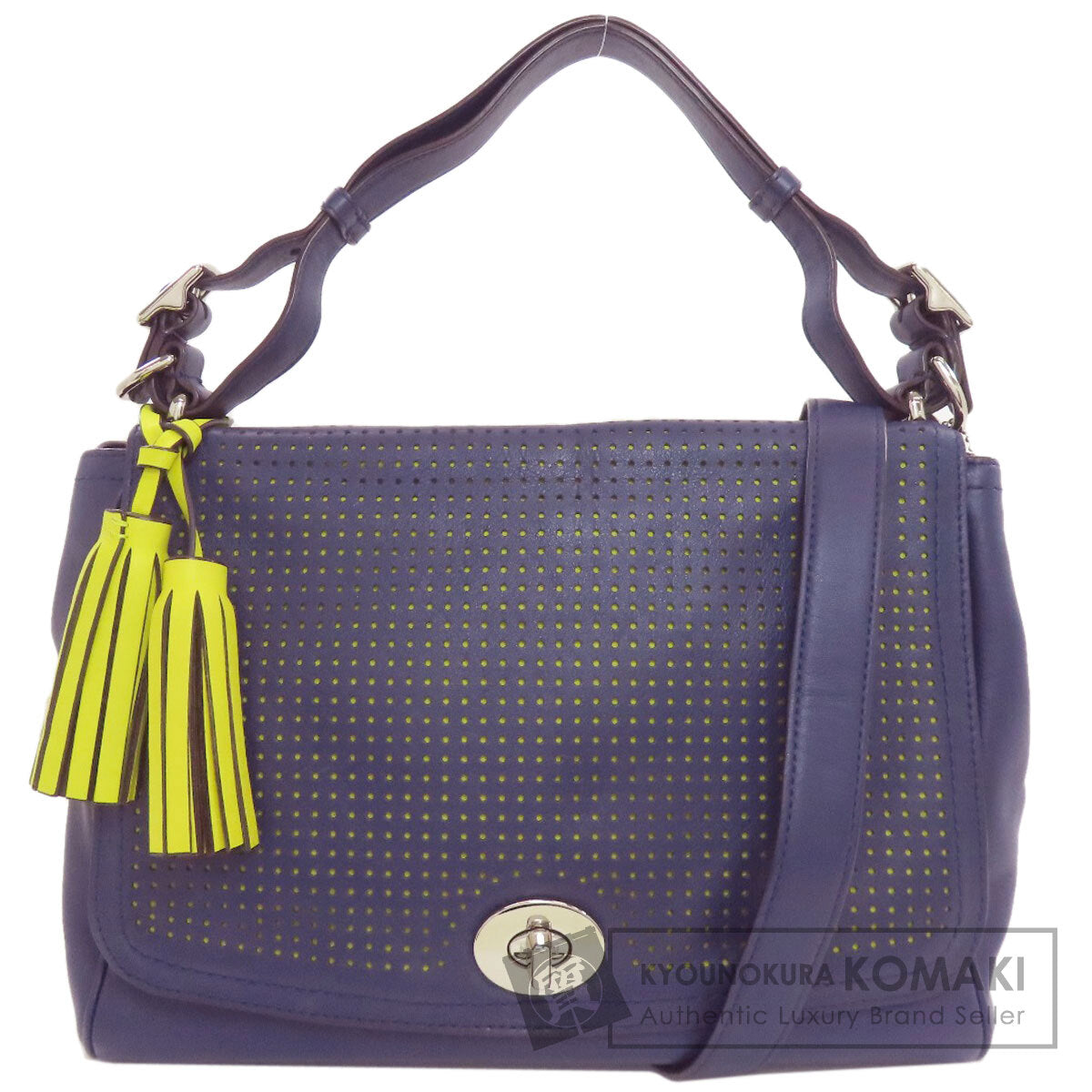 COACH コーチ 22386 パンチング 2WAY ハンドバッグ レザー レディース 中古