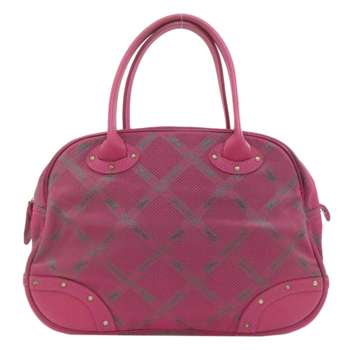 Longchamp ロンシャン ロンシャンホース チェック ハンドバッグ ナイロン レディース 中古