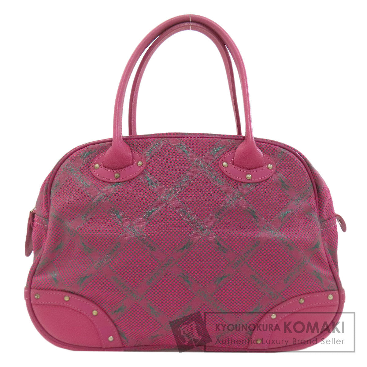 Longchamp ロンシャン ロンシャンホース チェック ハンドバッグ ナイロン レディース 中古