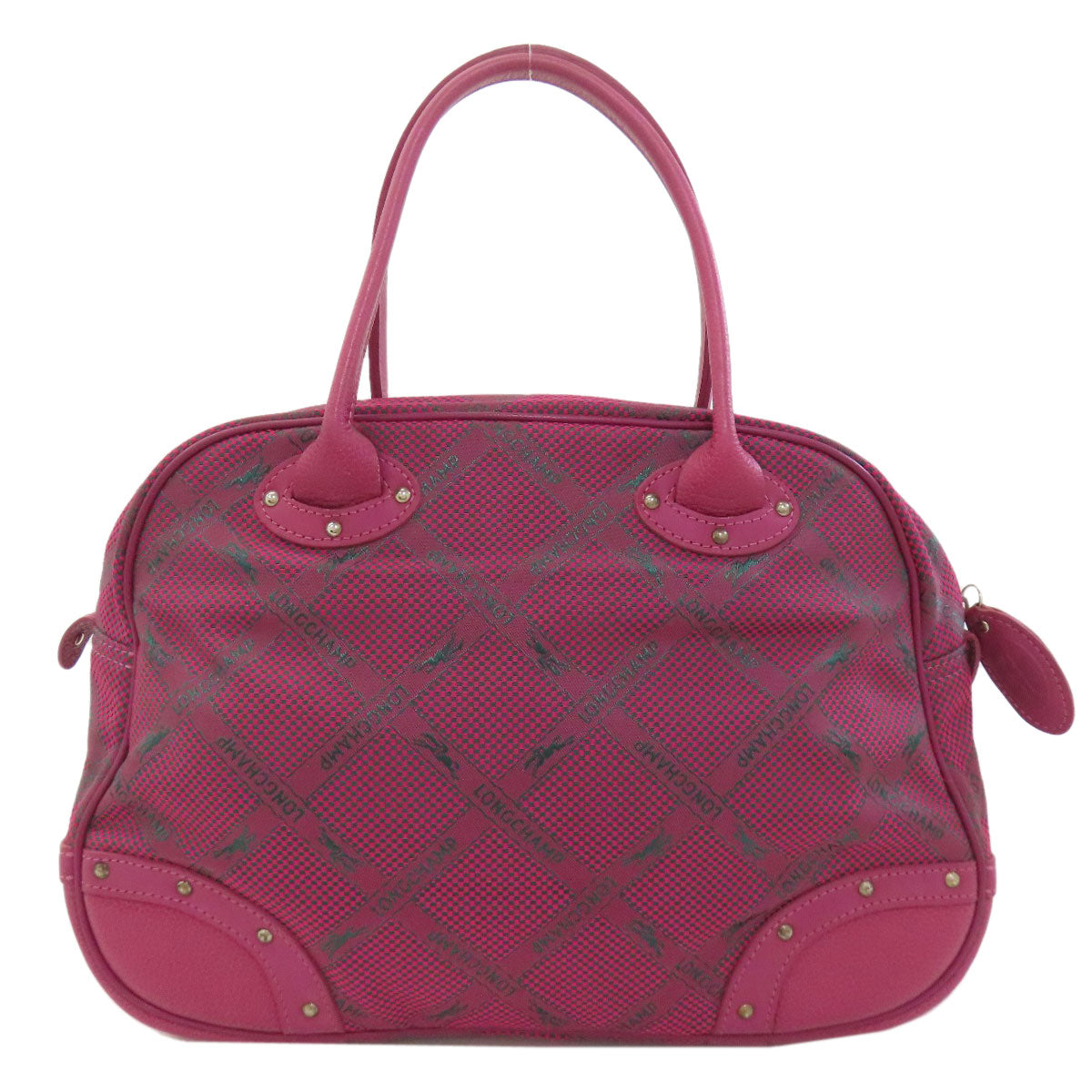 Longchamp ロンシャン ロンシャンホース チェック ハンドバッグ ナイロン レディース 中古