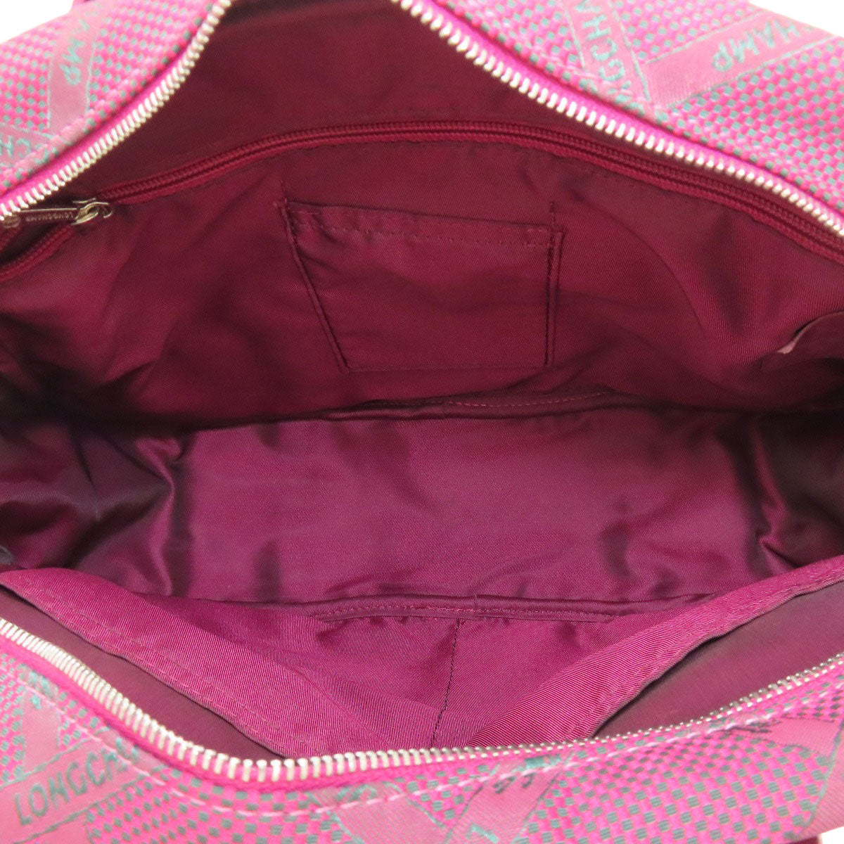 Longchamp ロンシャン ロンシャンホース チェック ハンドバッグ ナイロン レディース 中古