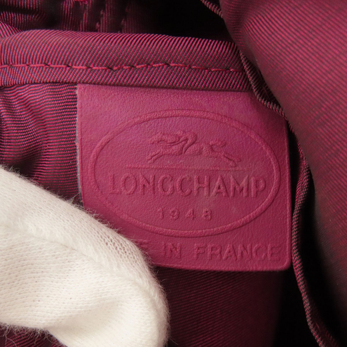 Longchamp ロンシャン ロンシャンホース チェック ハンドバッグ ナイロン レディース 中古
