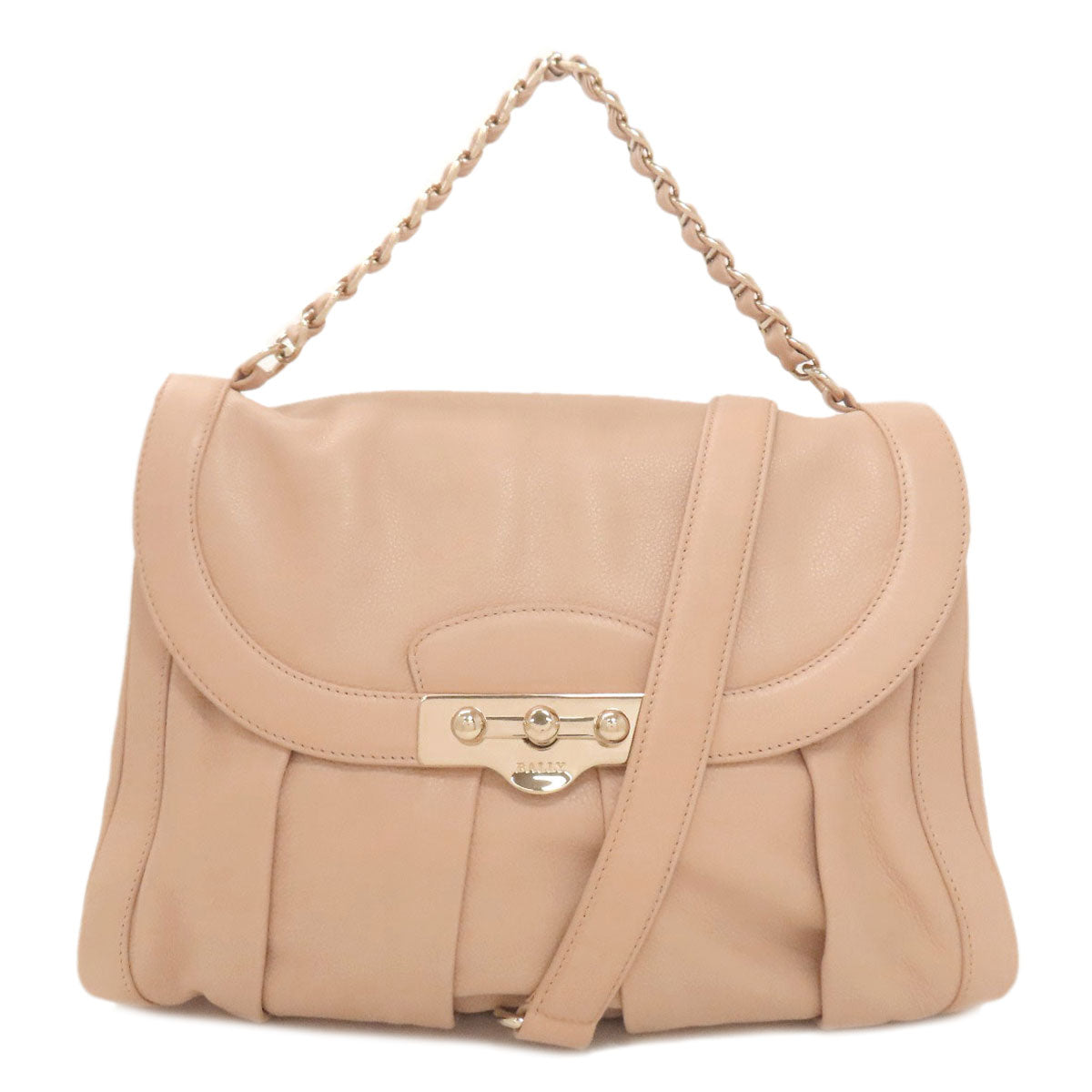 BALLY バリー ロック金具 2WAY ハンドバッグ レザー レディース 中古