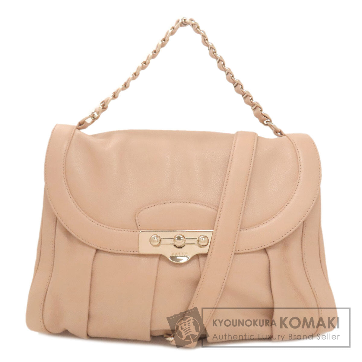 BALLY バリー ロック金具 2WAY ハンドバッグ レザー レディース 中古