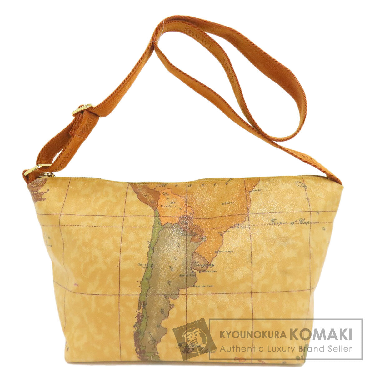 PRIMA CLASSE プリマクラッセ 地図柄 ショルダーバッグ PVC レディース 中古