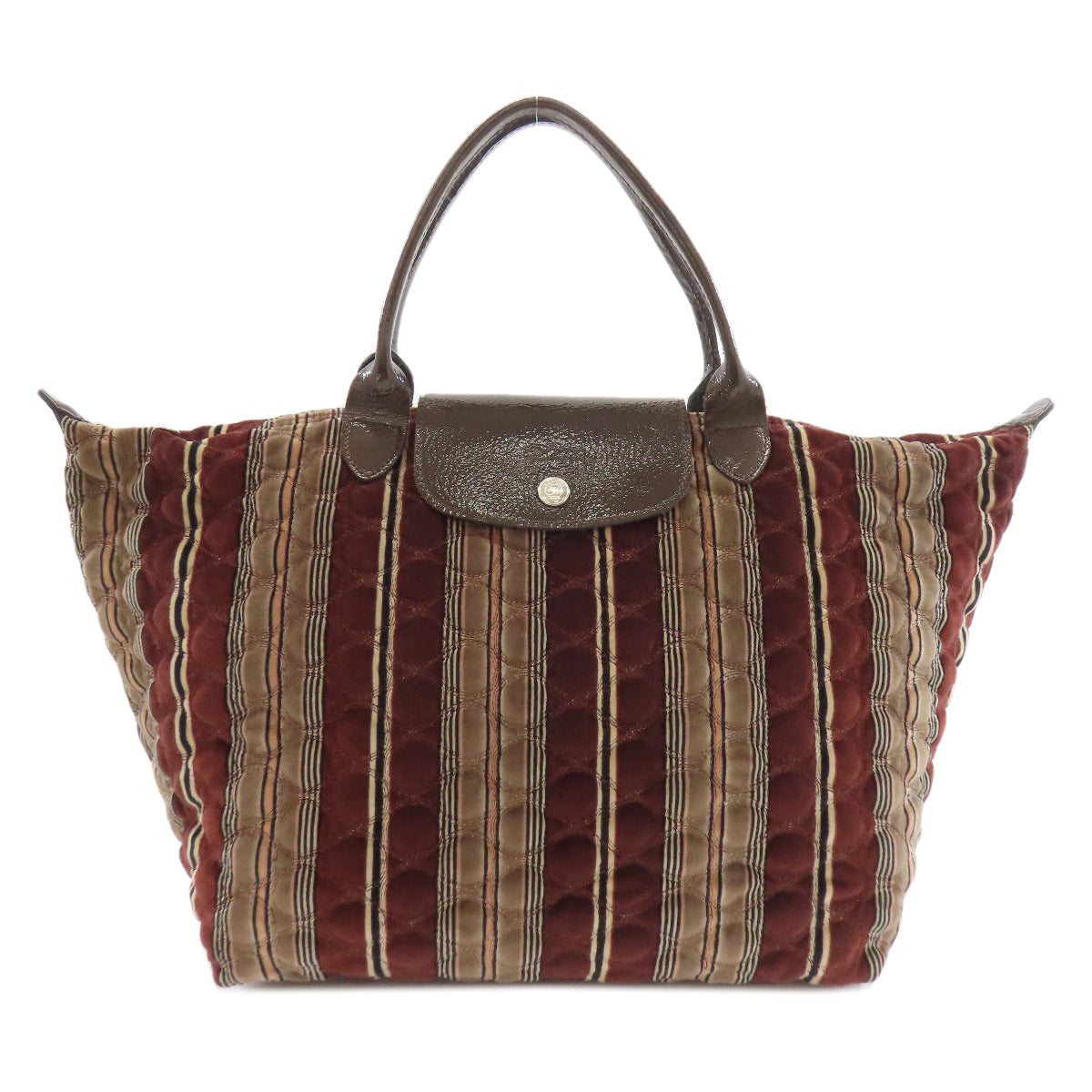 Longchamp ロンシャン ル・プリアージュ キルティング トートバッグ スウェード レディース 中古