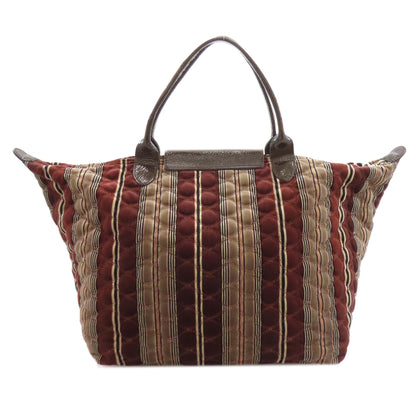 Longchamp ロンシャン ル・プリアージュ キルティング トートバッグ スウェード レディース 中古
