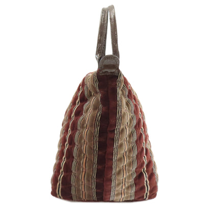 Longchamp ロンシャン ル・プリアージュ キルティング トートバッグ スウェード レディース 中古
