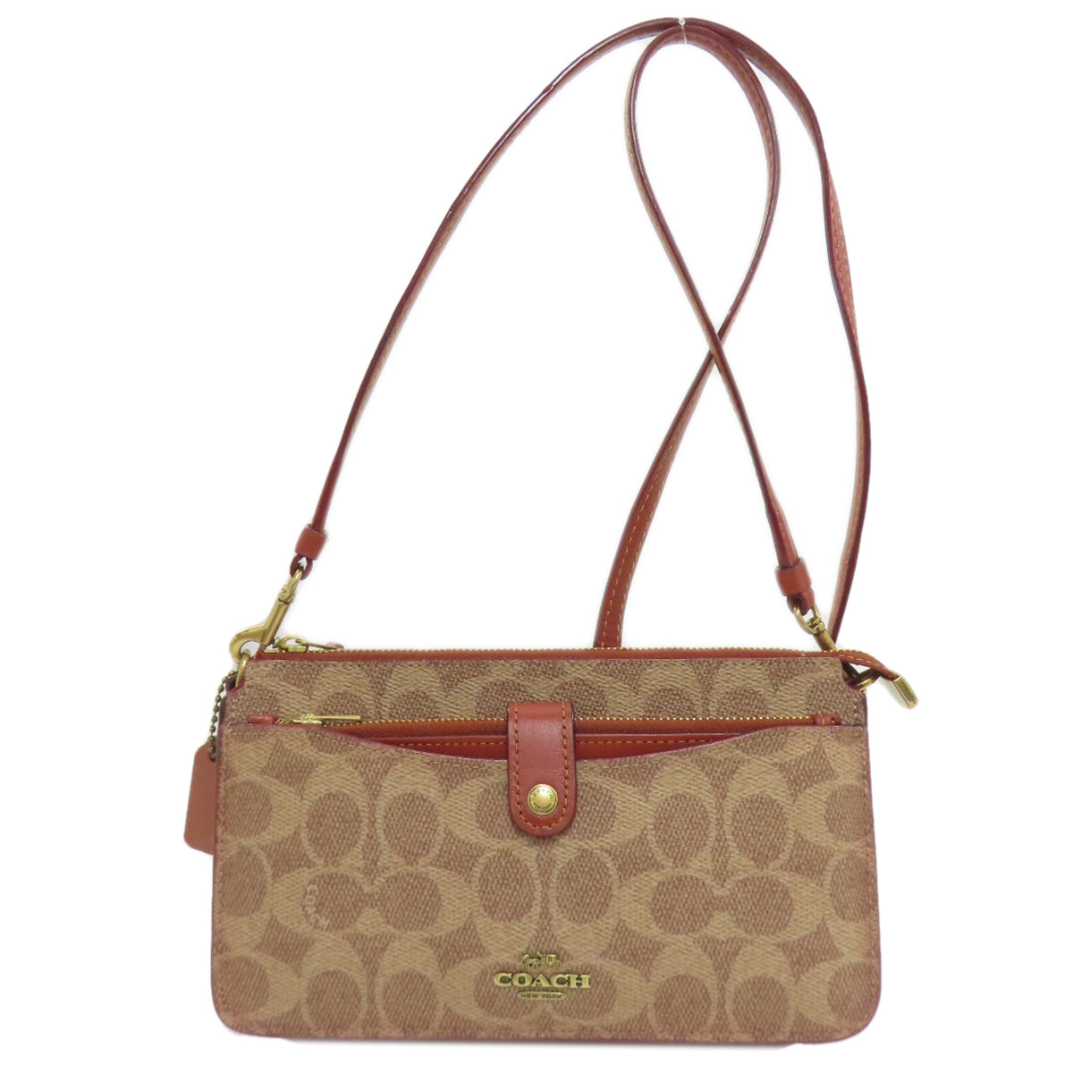 COACH コーチ 37458 ショルダーウォレット シグネチャー 長財布（小銭入れあり） PVC レディース 中古