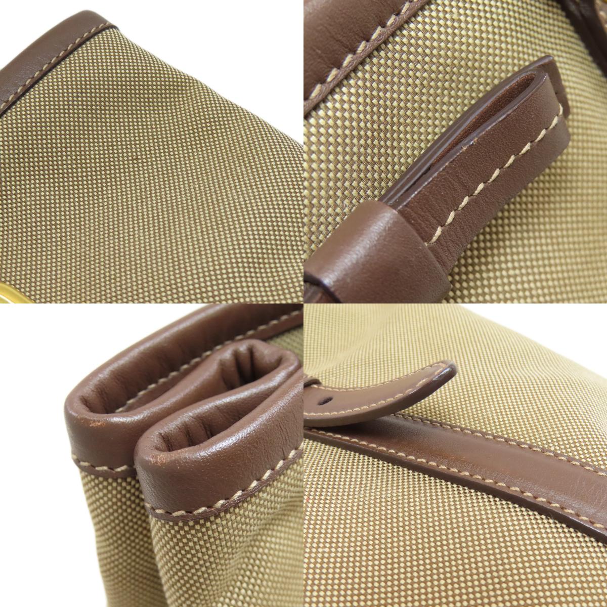 PRADA プラダ ロゴ金具 2WAY ハンドバッグ キャンバス レディース 中古