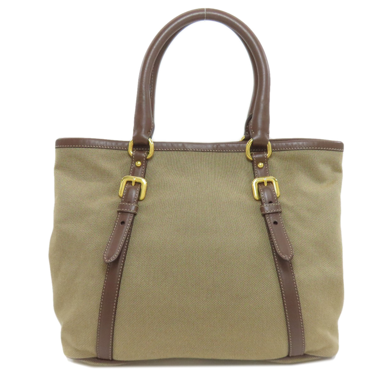 PRADA プラダ ロゴ金具 2WAY ハンドバッグ キャンバス レディース 中古