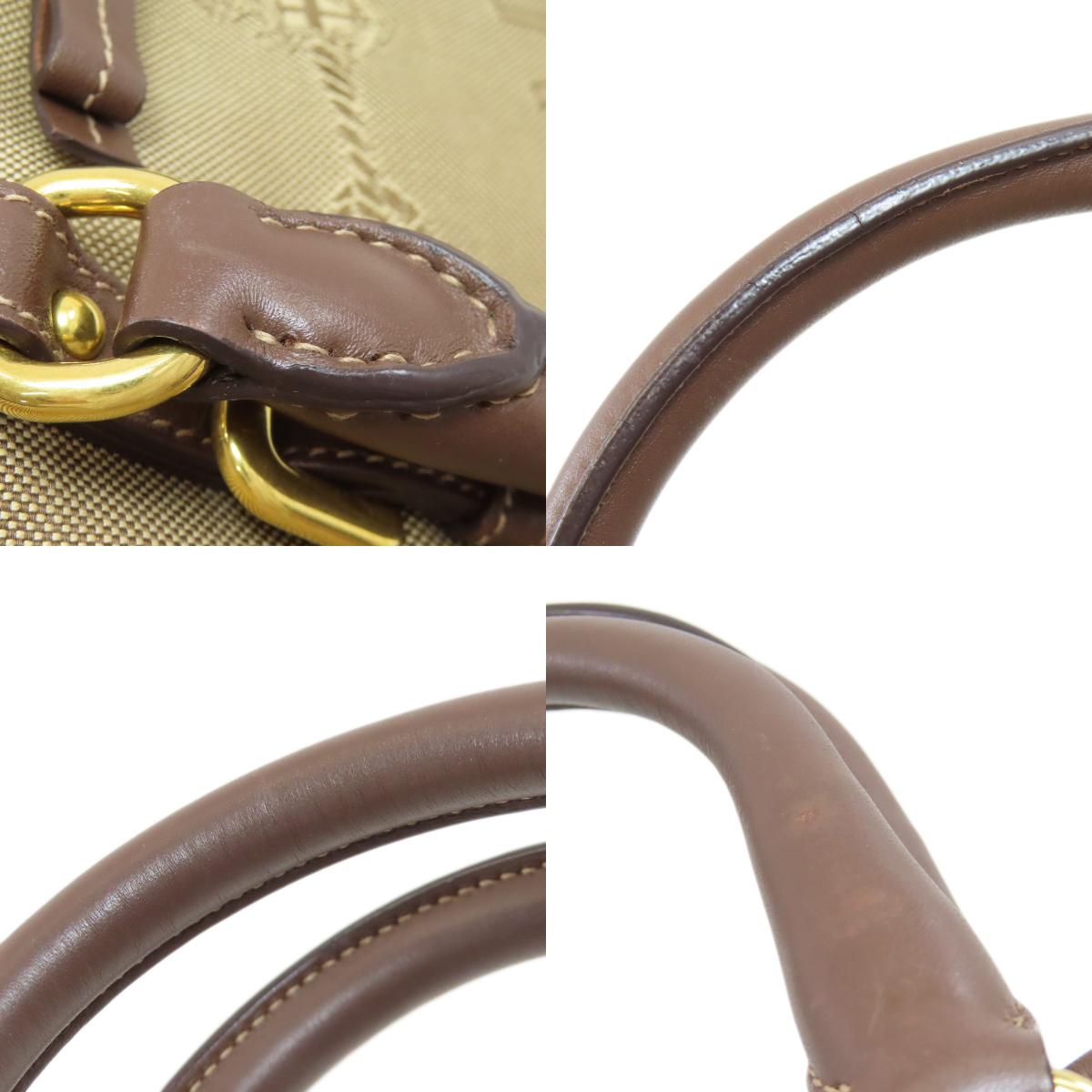 PRADA プラダ ロゴ金具 2WAY ハンドバッグ キャンバス レディース 中古