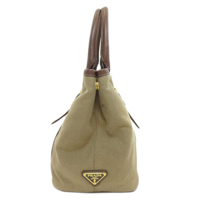 PRADA プラダ ロゴ金具 2WAY ハンドバッグ キャンバス レディース 中古