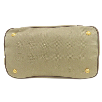 PRADA プラダ ロゴ金具 2WAY ハンドバッグ キャンバス レディース 中古