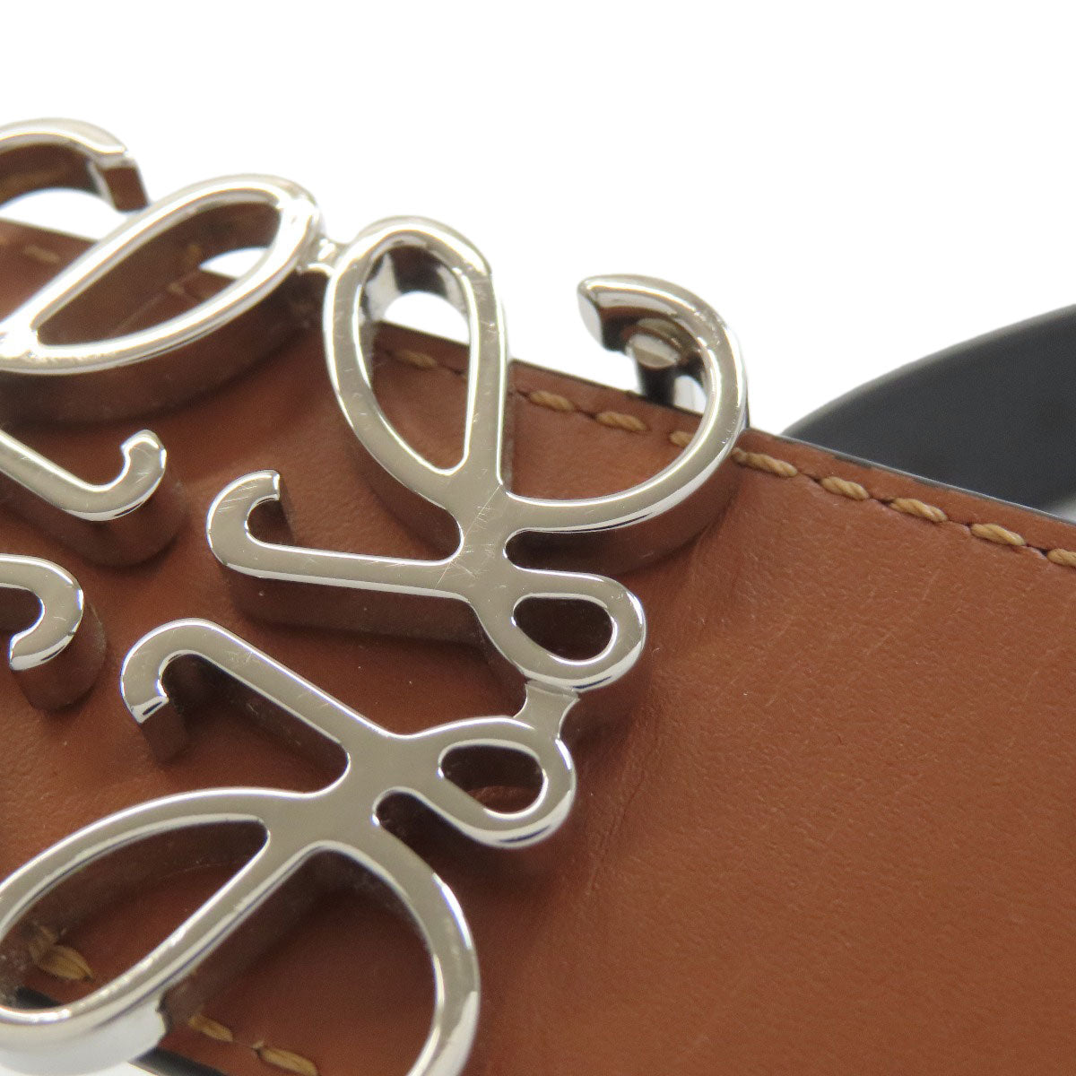 LOEWE ロエベ アナグラム ベルト レザー メンズ 中古