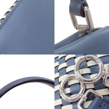 FENDI フェンディ ピーカブー 編み込み 2WAY ハンドバッグ カーフ レディース 中古
