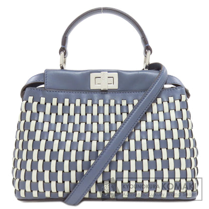 FENDI フェンディ ピーカブー 編み込み 2WAY ハンドバッグ カーフ レディース 中古