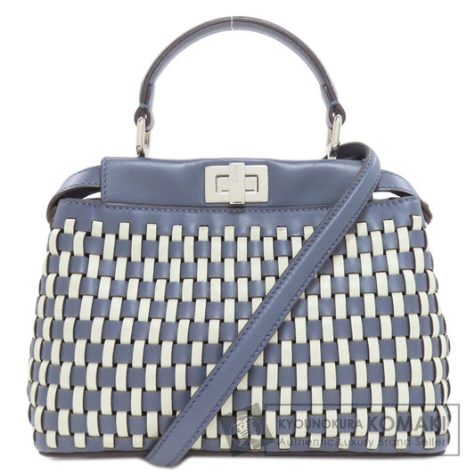 FENDI フェンディ ピーカブー 編み込み 2WAY ハンドバッグ カーフ レディース 中古