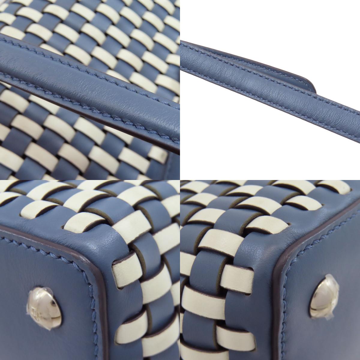 FENDI フェンディ ピーカブー 編み込み 2WAY ハンドバッグ カーフ レディース 中古