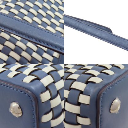 FENDI フェンディ ピーカブー 編み込み 2WAY ハンドバッグ カーフ レディース 中古