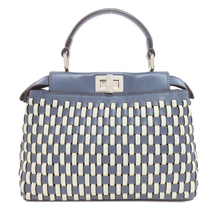 FENDI フェンディ ピーカブー 編み込み 2WAY ハンドバッグ カーフ レディース 中古