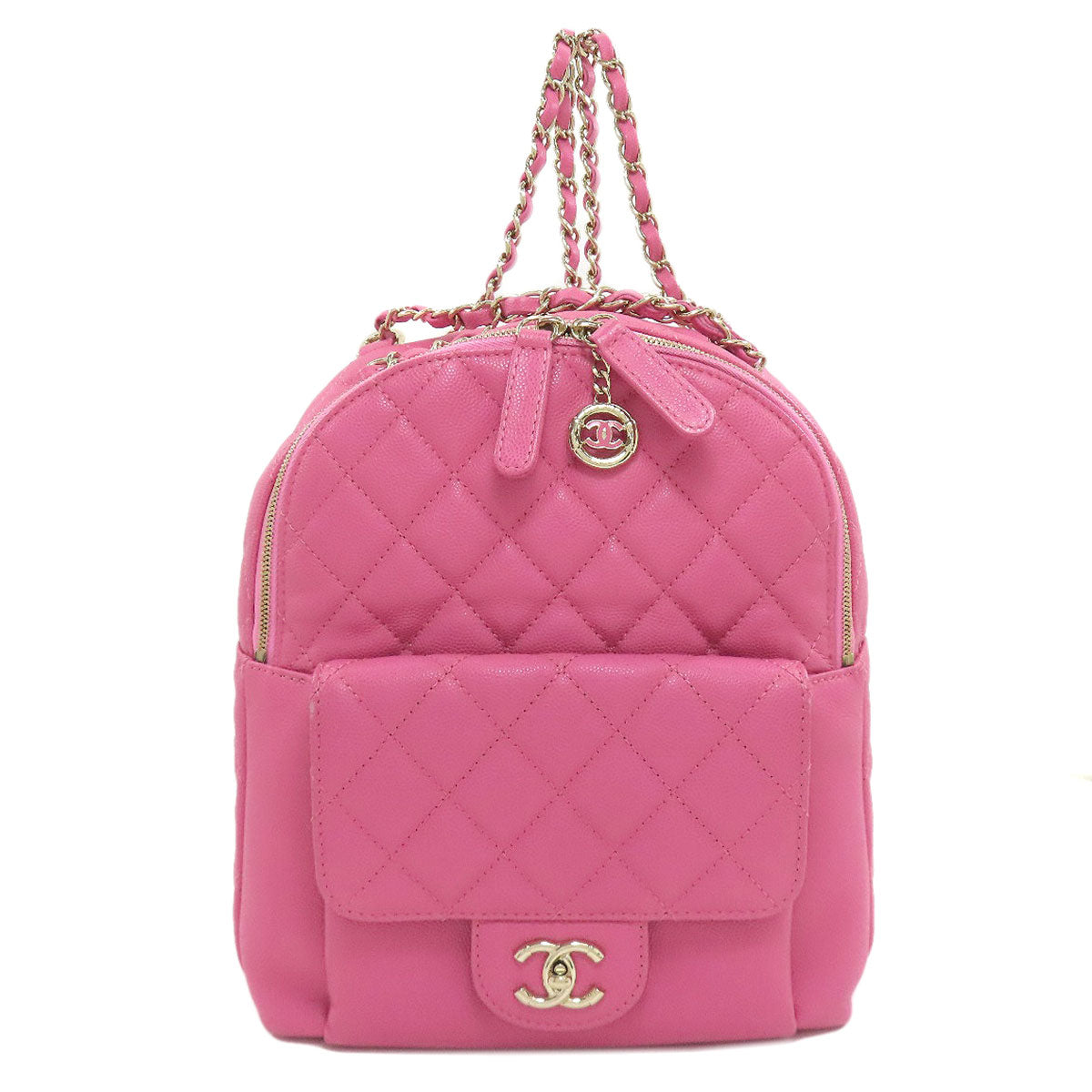 CHANEL シャネル ココマーク マトラッセ ゴールド金具 リュック・デイパック グレインド カーフスキン レディース 中古