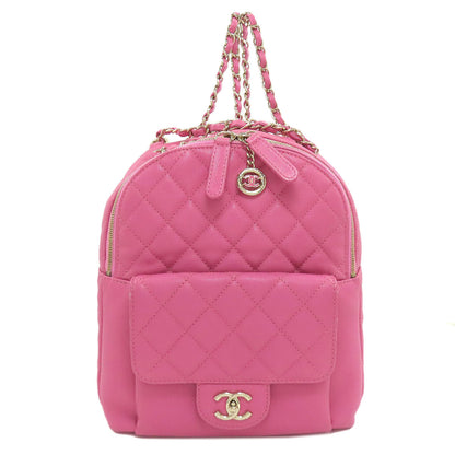 CHANEL シャネル ココマーク マトラッセ ゴールド金具 リュック・デイパック グレインド カーフスキン レディース 中古