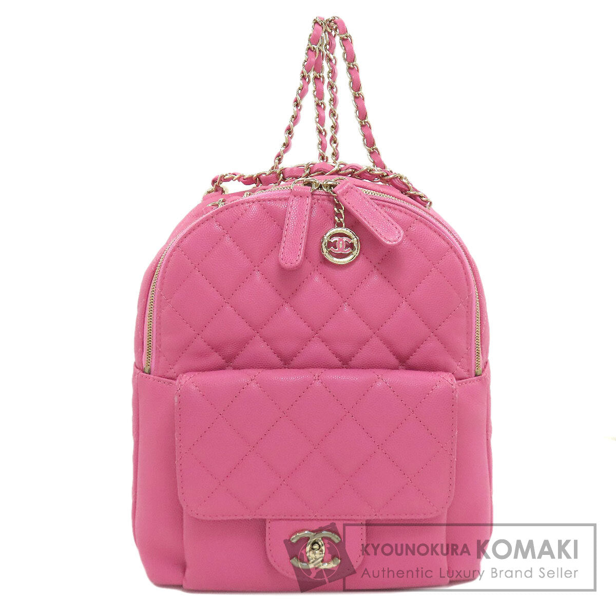 CHANEL シャネル ココマーク マトラッセ ゴールド金具 リュック・デイパック グレインド カーフスキン レディース 中古