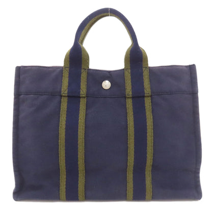 HERMES エルメス サックフールトゥPM ハンドバッグ キャンバス レディース 中古
