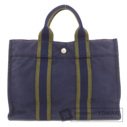 HERMES エルメス サックフールトゥPM ハンドバッグ キャンバス レディース 中古