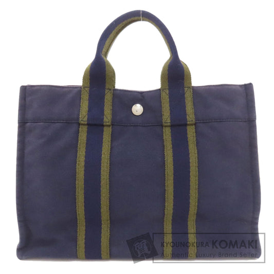 HERMES エルメス サックフールトゥPM ハンドバッグ キャンバス レディース 中古