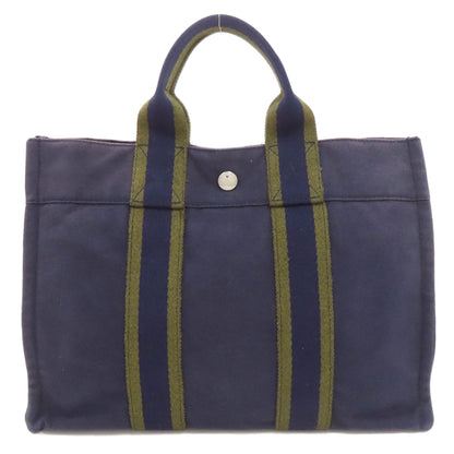 HERMES エルメス サックフールトゥPM ハンドバッグ キャンバス レディース 中古