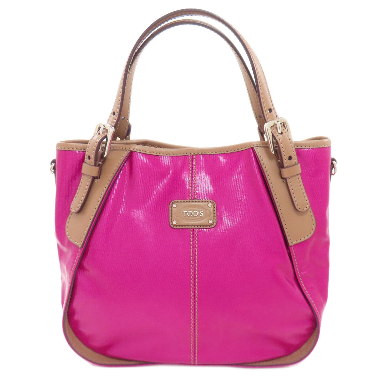 TODS トッズ ロゴ ハンドバッグ PVC レディース 中古