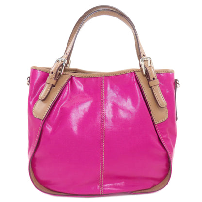 TODS トッズ ロゴ ハンドバッグ PVC レディース 中古