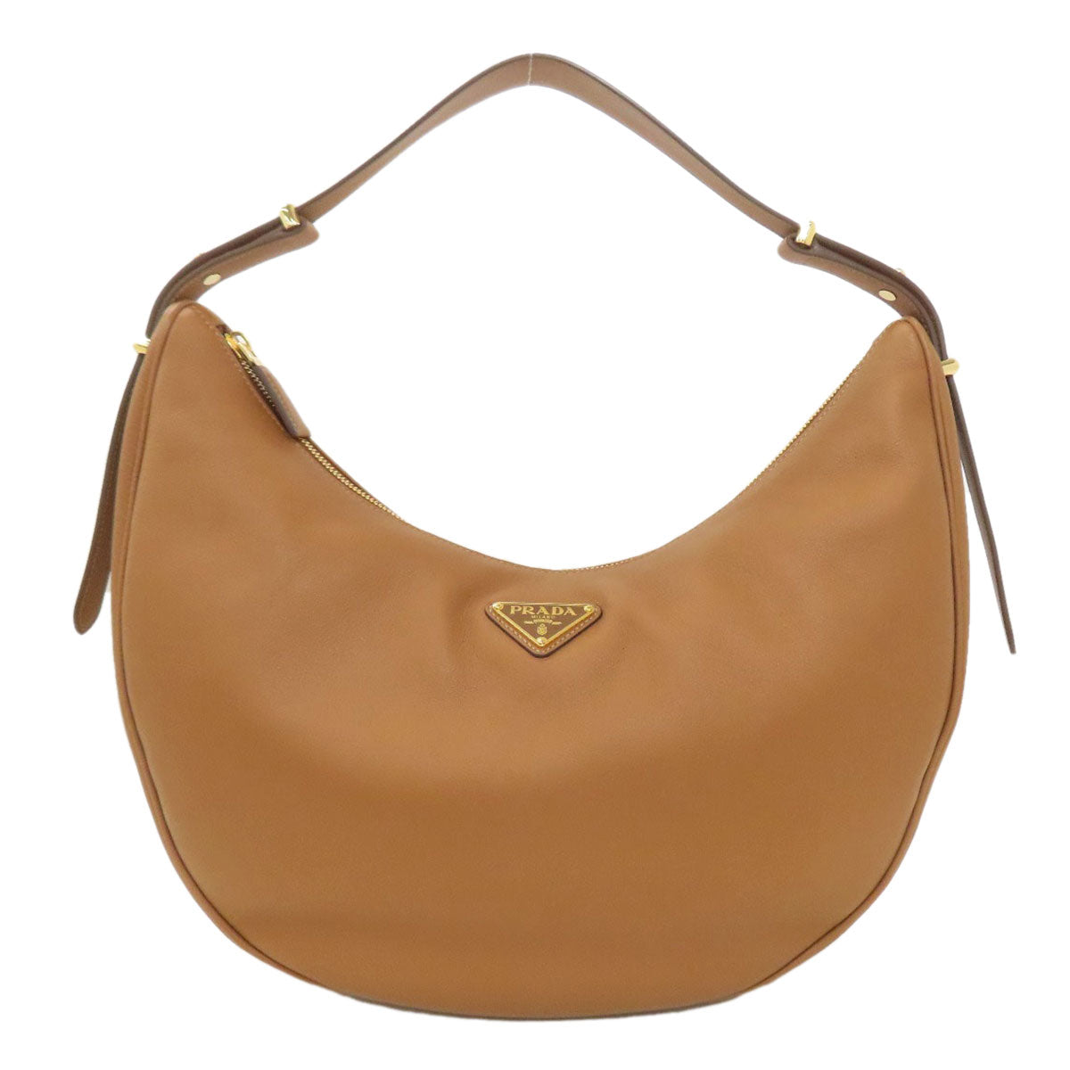 PRADA プラダ ロゴ金具 ショルダーバッグ カーフ レディース 中古