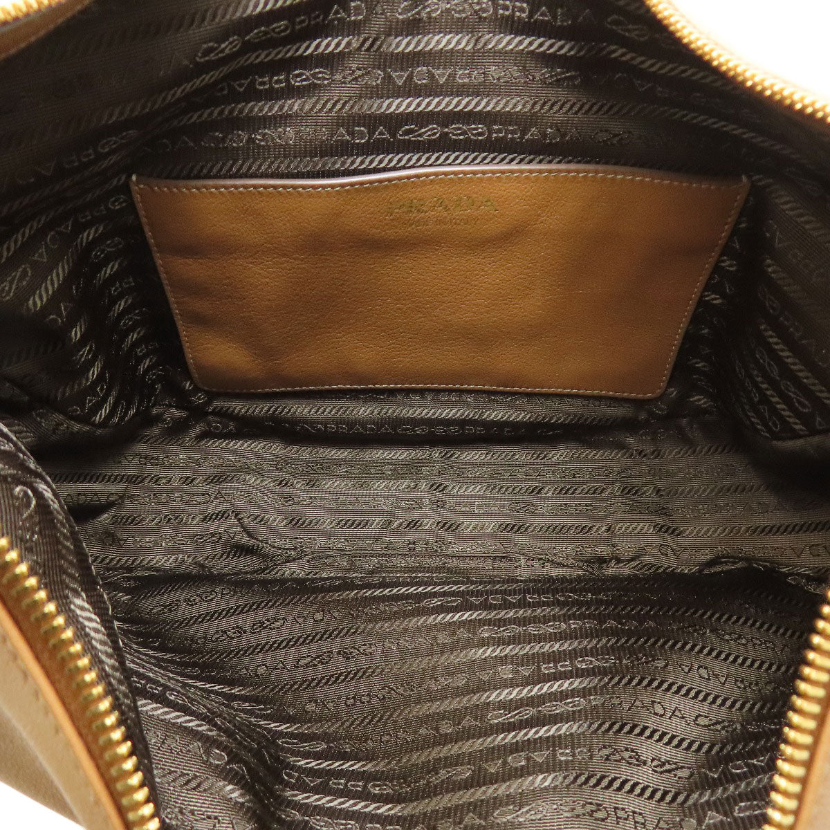 PRADA プラダ ロゴ金具 ショルダーバッグ カーフ レディース 中古