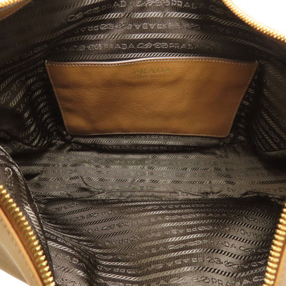 PRADA プラダ ロゴ金具 ショルダーバッグ カーフ レディース 中古