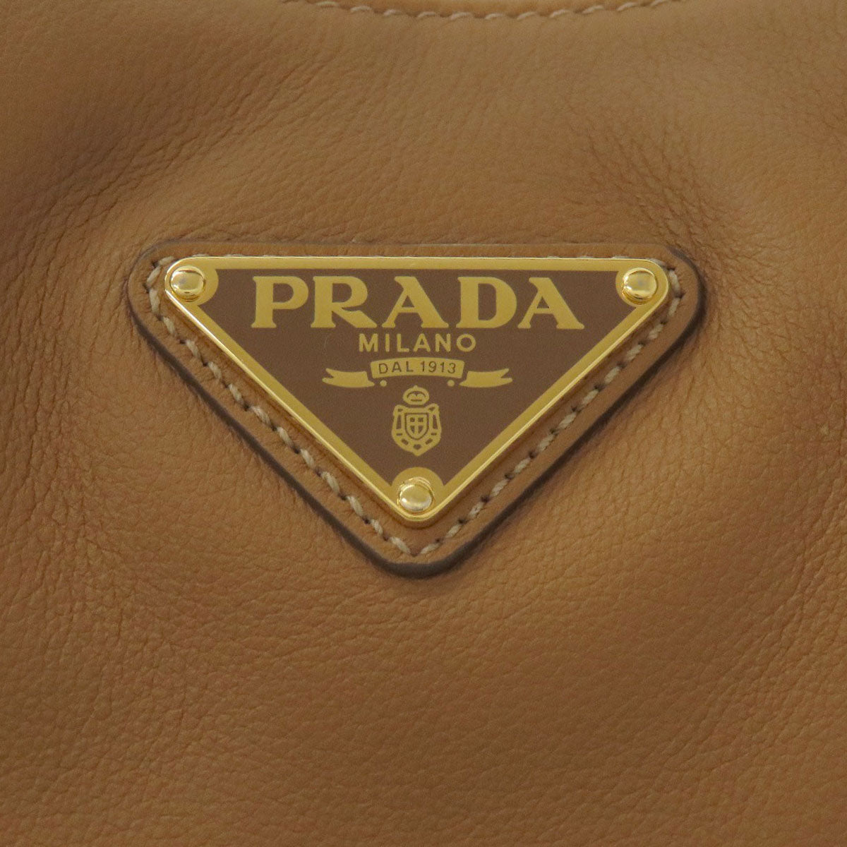 PRADA プラダ ロゴ金具 ショルダーバッグ カーフ レディース 中古