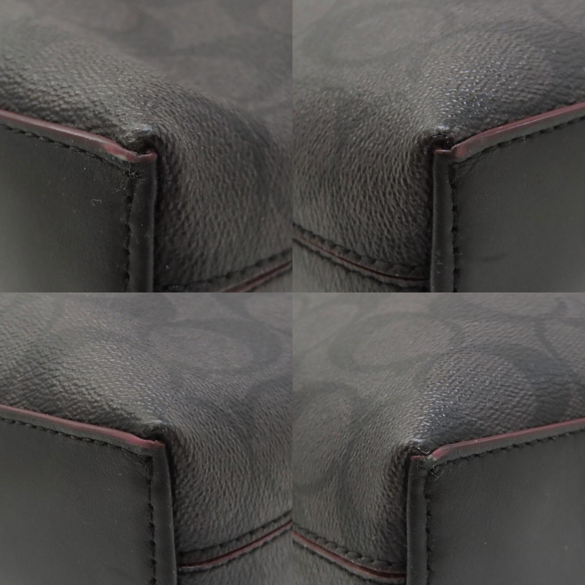 COACH コーチ F73970 シグネチャー 2WAY ビジネスバッグ PVC メンズ 中古