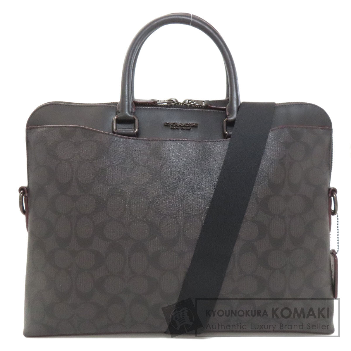 COACH コーチ F73970 シグネチャー 2WAY ビジネスバッグ PVC メンズ 中古
